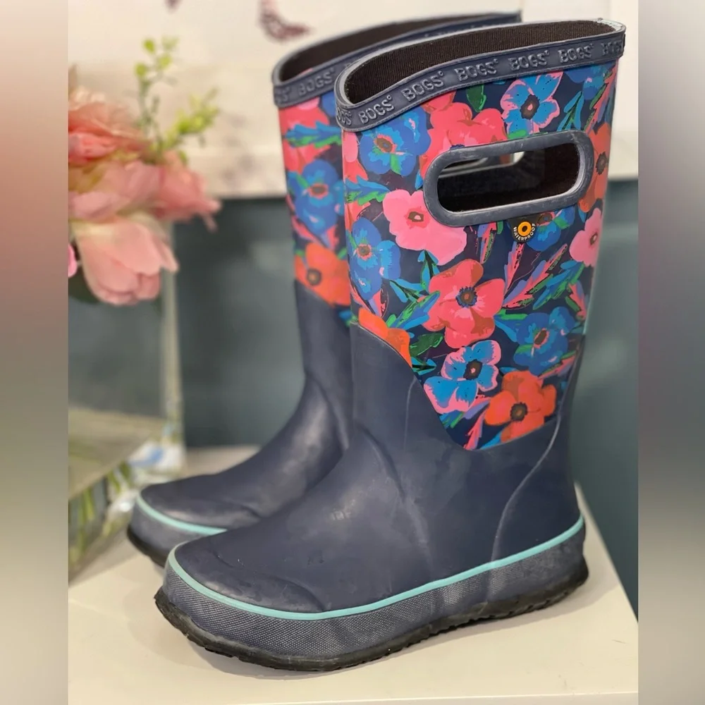 Bogs Kids- Rain Boots Water Pansies size 11
